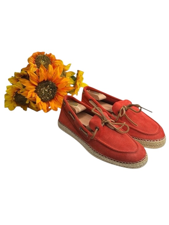 Hanks Brand ? Alpargatas Max Naranja Boat Shoe Espadrille ? Orange Suede ? 42